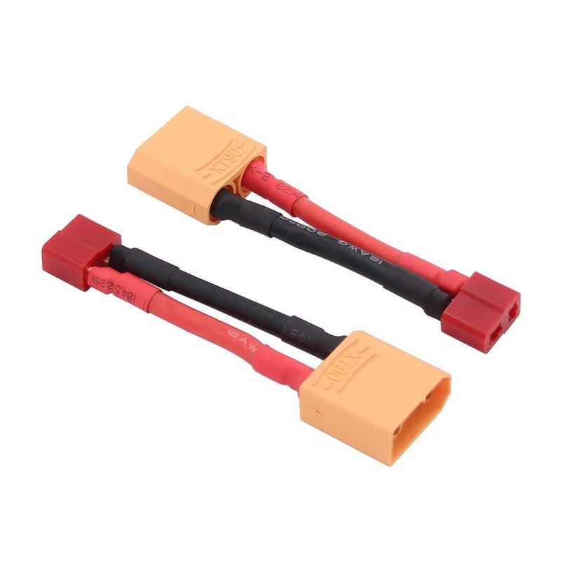 OliYin 3pcs XT90 Male to T Plug Female Connector Converter Adaptor with 12awg 1.96inch Cable(Pack of 3) - Image 2